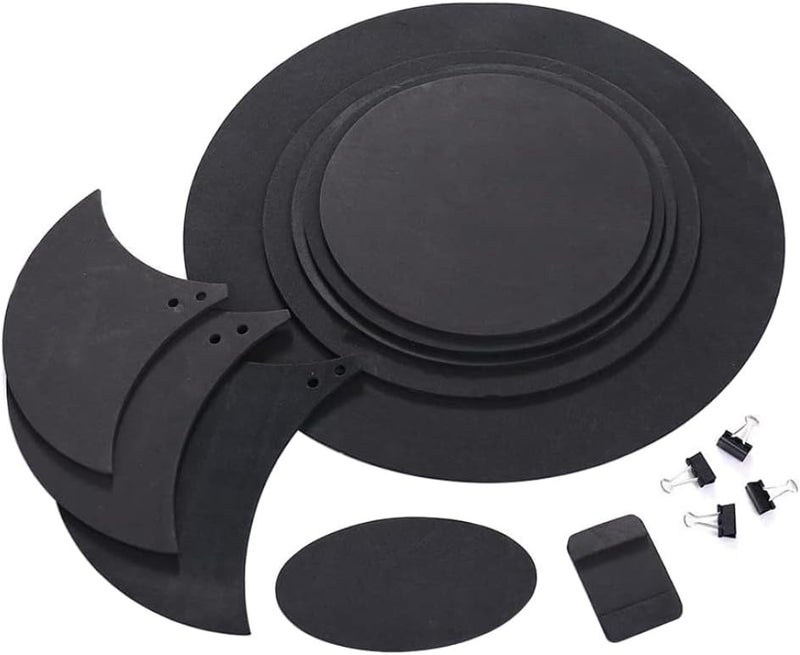 woobles Drum Mute Pads, 10PCS Jazz Drum Mute Practice Pads, Five Drums Three Cymbals Silent Dampeners, Drum Practice Pad Silencer for Drum Training Parts - Image 2